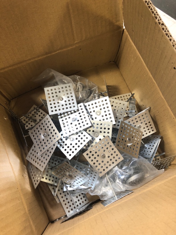 Photo 3 of 150 Pieces Perforated Insulation Pins 2-1/2 Inch, 1.5 Inch Self Locking Washers Round, 7/8 Inch Aluminum Insulation Hangers Insulation Dome Cap Washers for Wall and Ceiling (50 Piece Set)