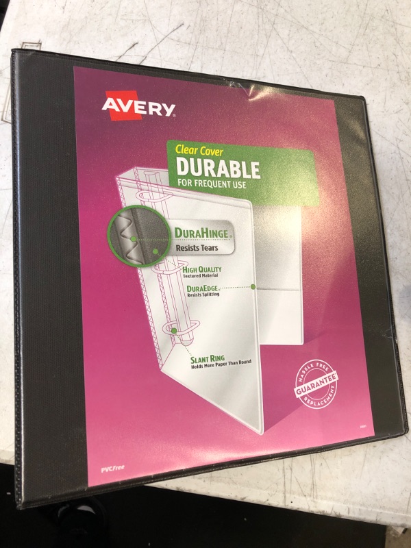 Photo 2 of Avery Durable View 3 Ring Binder, 2 Inch Slant Rings, 1 Black Binder (17031) 2" 1 Pack Binders