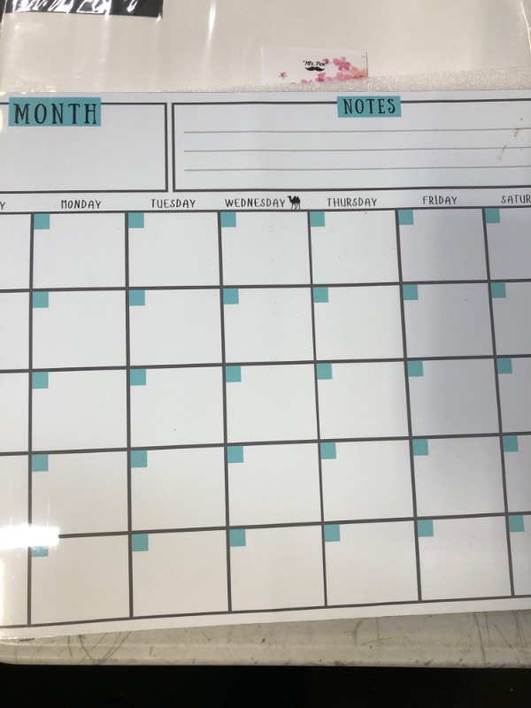 Photo 2 of Mr. Pen- Dry Erase Calendar with 4 Dry Erase Markers for Fridge, Magnetic, 14.7 x 11.8" , Whiteboard Calendar