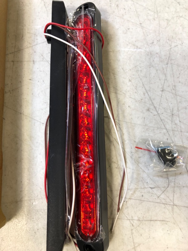 Photo 2 of 2 Pack 10" 15 LED Trailer Identification Light 9 to 30-volt, LED Stop Turn Tail Light Assembly Third Brake Bar Strip Rear Marker Light IP67 Waterproof for Heavy Duty Marine Boats Trucks Pickups
