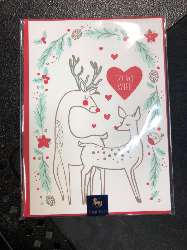 Photo 1 of NIQUEA.D, Deer Couple Letterpress Christmas Card