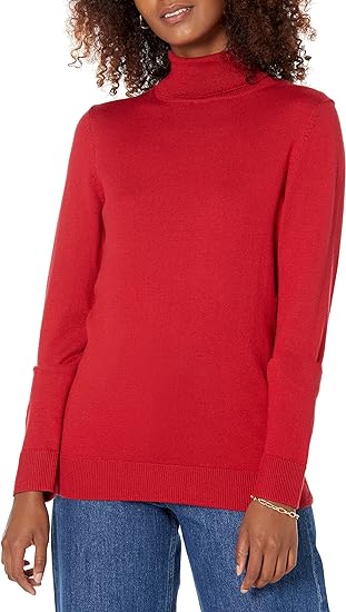 Photo 1 of Amazon Essentials Women's Classic-Fit Lightweight Long-Sleeve Turtleneck Xl