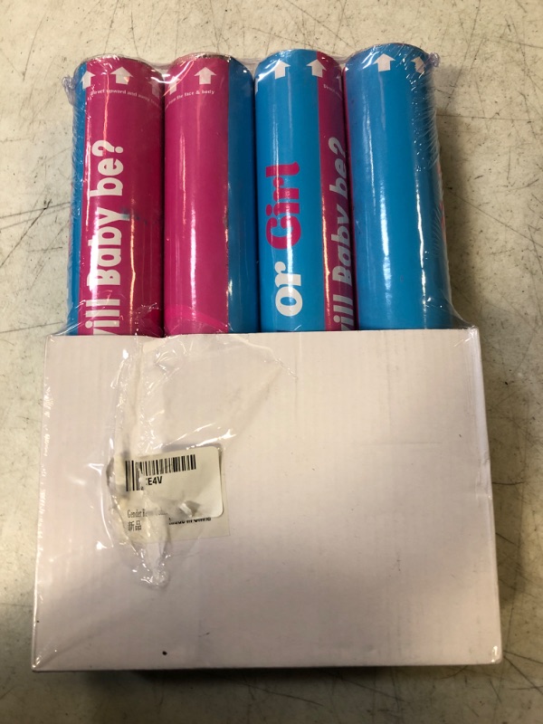 Photo 2 of Adventure Awaits! - BABY GENDER REVEAL - 4-Pack Hand Held Air Filled Party Popper - 3 options: 4 Blue or 4 Pink or 2 Red/2 Blue - Check our store for other Color Run Festival colors! (2 Pink & 2 Blue)
