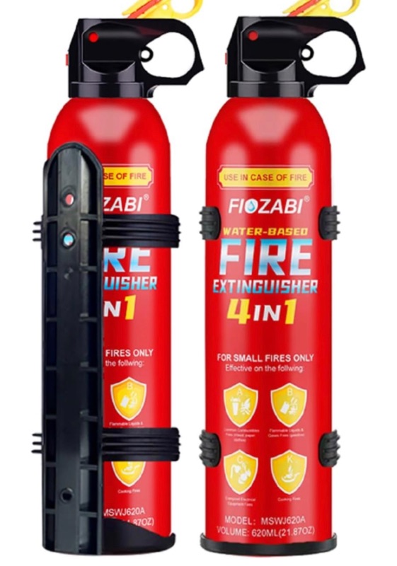 Photo 1 of FIOZABI Portable Fire Extinguisher Spray With Bracket Can Prevent Re-Ignition,Best Suitable for The House/Car/Truck/Boat/Kitchen/Home Water-Based Fire Extinguishers Fire Type A/B/C/K 620ml (2 pack)