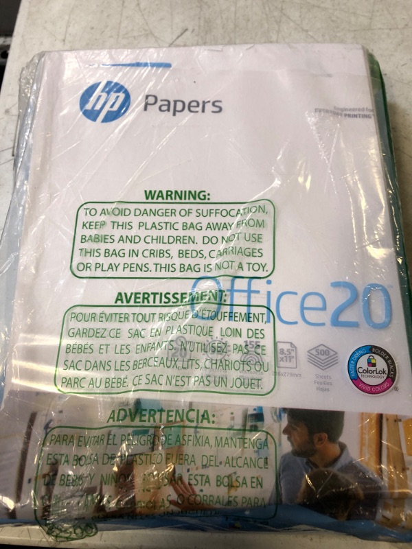 Photo 2 of HP Printer Paper | 8.5 x 11 Paper | Office 20 lb | 1 Ream - 500 Sheets | 92 Bright | Made in USA - FSC Certified | 172160R