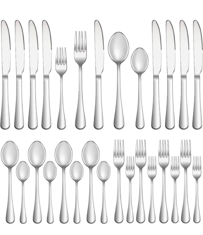 Photo 1 of 20 Piece Silverware Set Service for 4,Premium Stainless Steel Flatware,Mirror Polished Cutlery Utensil Set,Durable Home Kitchen Eating Tableware Set,Include Fork Knife Spoon Set,Dishwasher Safe