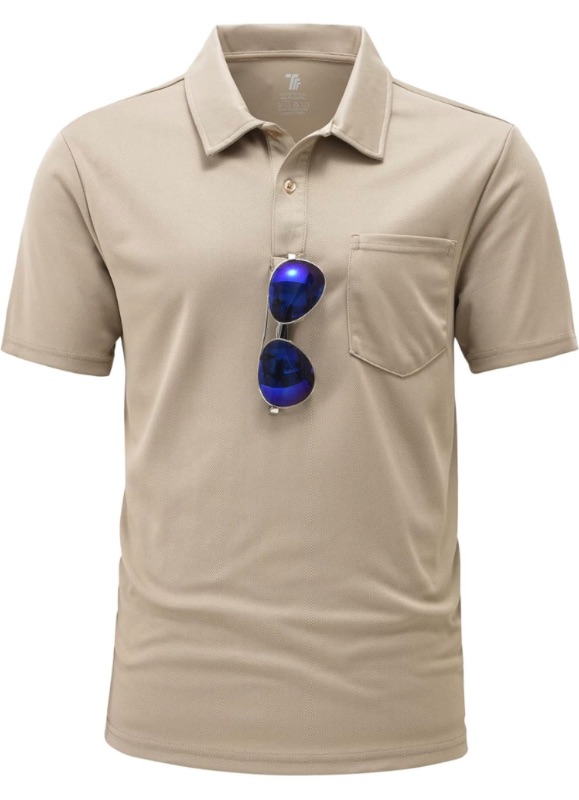 Photo 1 of BGOWATU Men's Polo Shirts Short Sleeve Collared Golf Shirts Quick Dry Tennis Shirt with Pocket XL