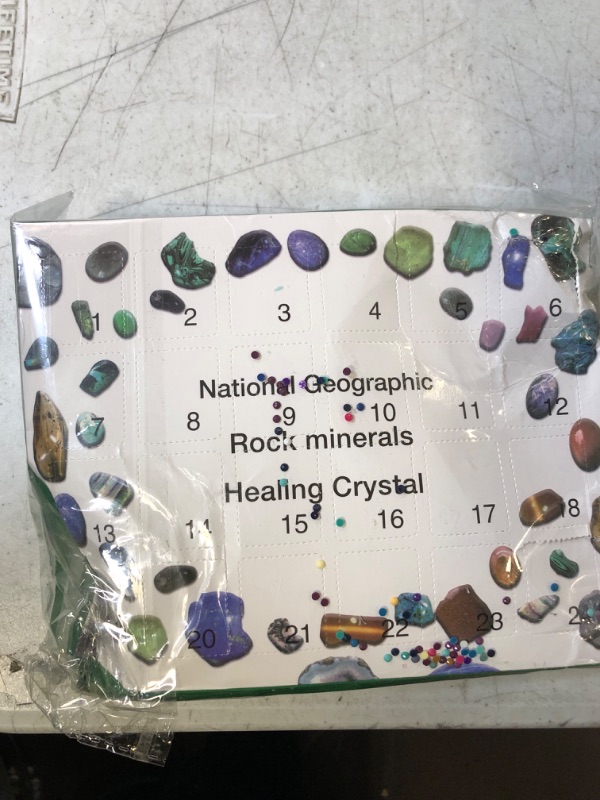 Photo 3 of Advent Calendar - 24 Grid Rocks, Minerals & Fossils Healing Crystals Gem Kit, 24 Days Christmas Countdown Calendars Gifts for Kids Girls Boys Treasure Ore Guessing Fun Toy
