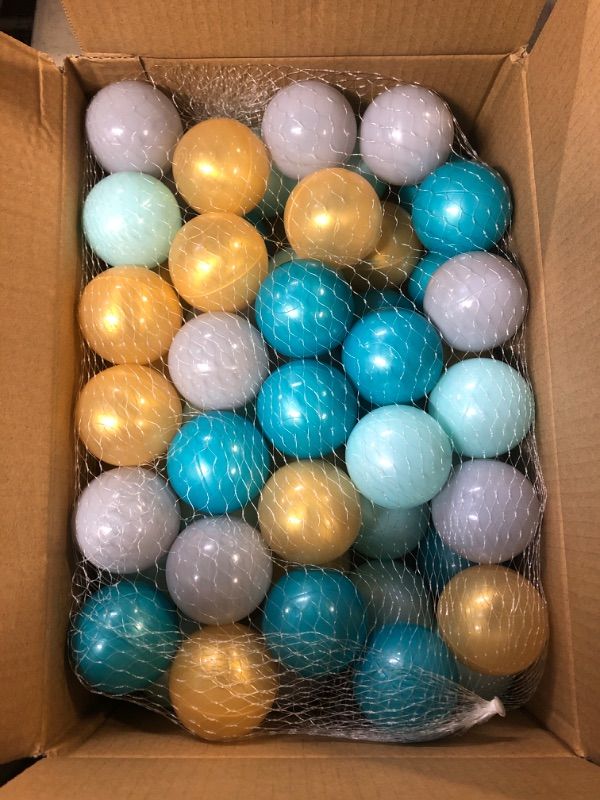 Photo 3 of YUFER 50 Crush-Proof Plastic Ball Pit Balls - Ideal for Play Tents, Tunnels, and Pools - 2.2 Inches, Perfect for Toddlers
