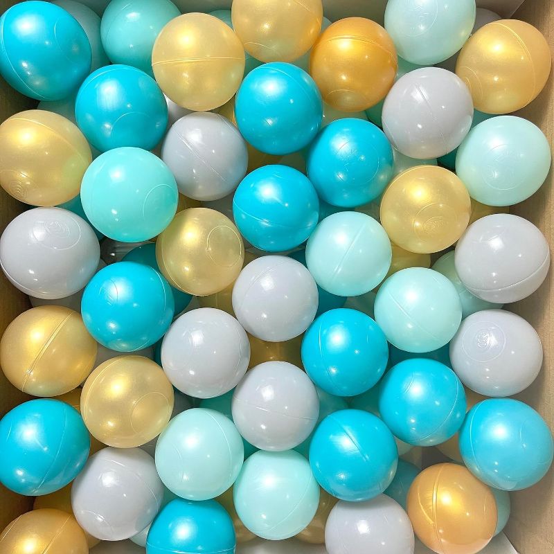 Photo 1 of YUFER 50 Crush-Proof Plastic Ball Pit Balls - Ideal for Play Tents, Tunnels, and Pools - 2.2 Inches, Perfect for Toddlers
