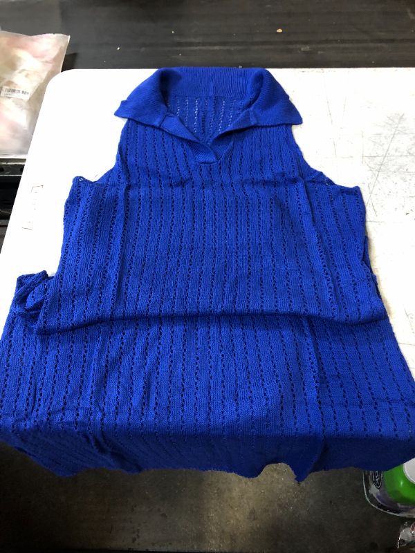 Photo 1 of CROCHET COVER UP SWIMWEAR BLUE MEDIUM