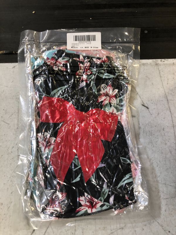Photo 1 of 4 Pieces Puppy Dog Floral Dress Dog Bowknot Dress Cute Rosette Sundress Apparel Summer Puppy Floral Vest Dress Dog for Small Pet Dog Cat Outfits (Flower Patterns,S) Floral S