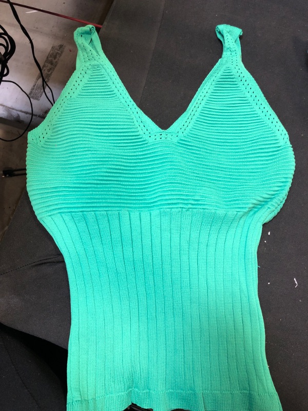 Photo 1 of DIW WOMENS STRETCH TANK TOP GREEN SIZE M