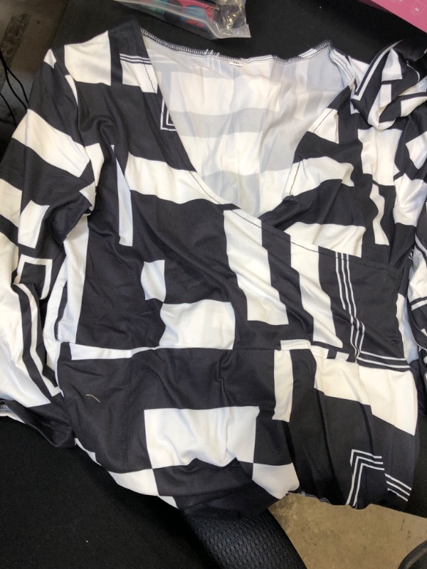 Photo 1 of womens long tight black and white dress size M