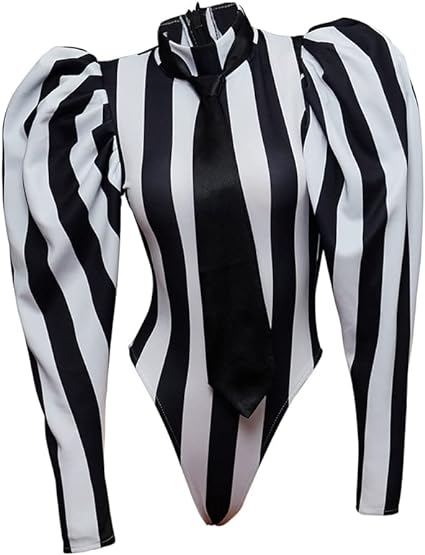 Photo 1 of Willyacos Beetle Bombshell Costume Vertical Striped Bodysuit Sexy Horror Movie Character Halloween Costumes for Women
SIZE 3XL