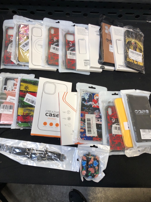 Photo 1 of 20PC BAG LOT PHONE CASES AND WATCH BAND (DIFFERENT SIZES