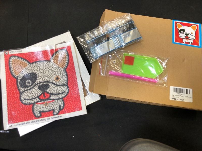 Photo 1 of Easy 5D Diamond Painting Kits for Kids and Young Adults with White Frame DIY (Bulldog)
