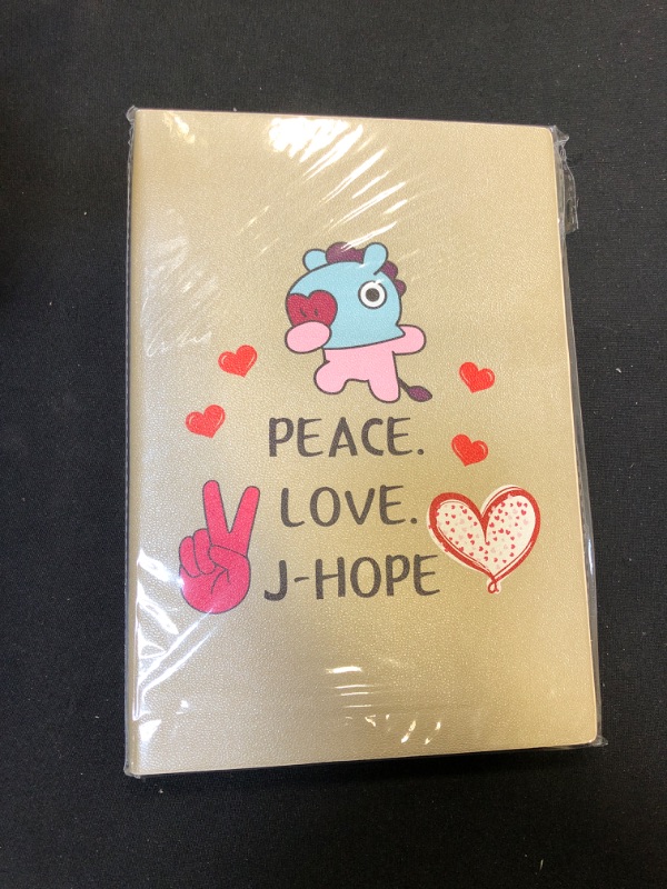 Photo 1 of KPOP BOYS ARMY LEATHER NOTEBOOK GIFTS FOR WOMEN GIRLS PEACE LOVE J-HOPE