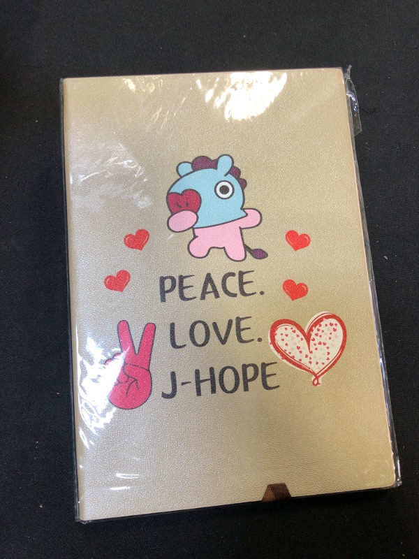 Photo 1 of KPOP BOYS ARMY LEATHER NOTEBOOK GIFTS FOR WOMEN GIRLS PEACE LOVE J-HOPE