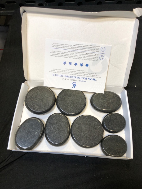 Photo 2 of 8 Large Massage Stones Set , Hot Therapeutic Rocks for Professional Or at Home Spa, Healing, Relaxing, Soothing Massaging Kit for Shoulder/Back Pain Relief (Black Rocks)