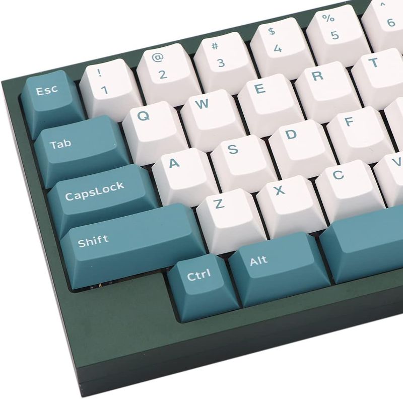 Photo 1 of BGKYPRO Water Green Theme Keycaps?Double Color PBT Set,for Mechanical Keyboards, Full 144keys,Cherry Profile, English (US) Layout
