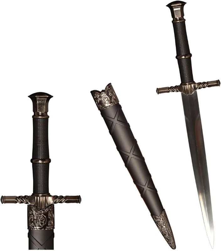 Photo 1 of 16" Medieval Western Knight Short Sword Stainless Steel, for Wizard Cosplay Props,Stage Performance,Home Deco
