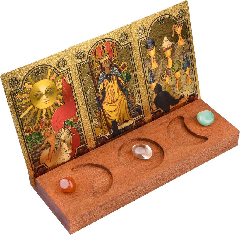 Photo 1 of YotoTable Tarot Card Holder Stand, Display Your Daily Affirmation Cards, Tarot Reading Accessories Wooden, Divination Tarot Wiccan Altar Supplies
