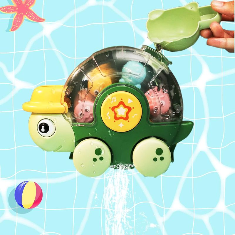 Photo 1 of Bath Toys for Toddlers 1-3: Baby Turtle Bath Toys for Kids Ages 4-8, Infants Bathtub Spinning Water Pool Toys 6-12 Months, Easter Basket Stuffers Christmas Birthday Gifts for 1 2 3 Year Old Boys Girls
