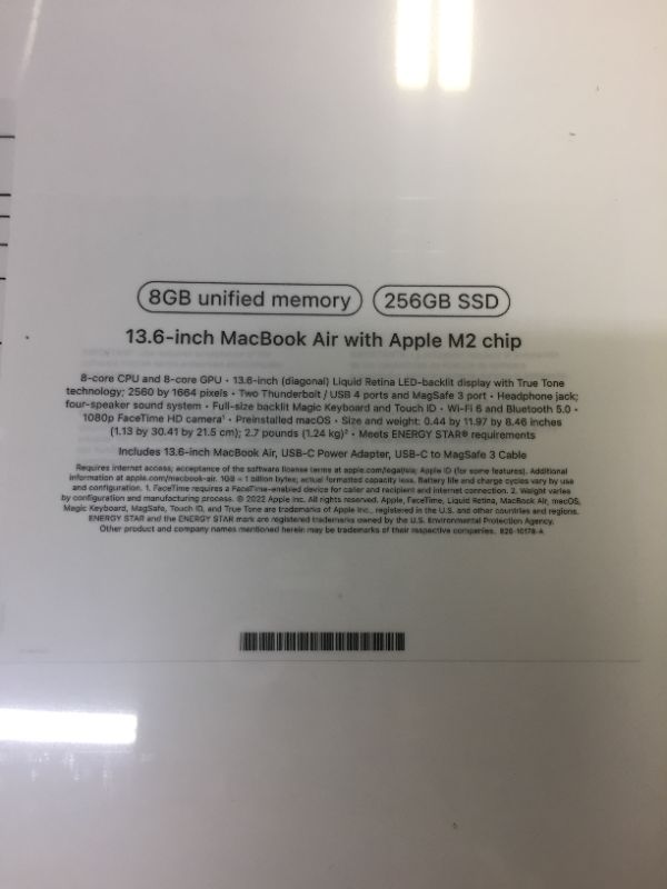 Photo 3 of MacBook Air 13.6" Laptop - Apple M2 chip - 8GB Memory - 256GB SSD - Midnight
