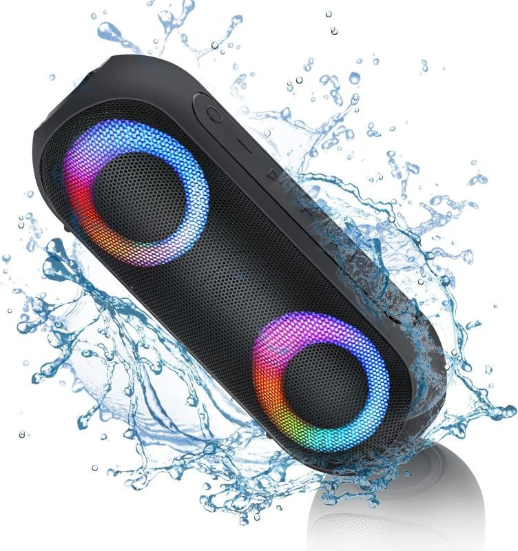 Photo 1 of NOTABRICK Bluetooth Speakers,Portable Speakers Wireless(100FT Range) with 30W Loud Stereo Sound,IPX7 Waterproof Shower Speakers,RGB Multi-Colors Rhythm Lights,1000mins Playtime for Indoor&Outdoor
