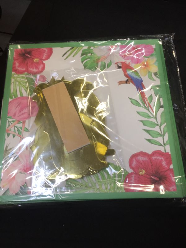 Photo 1 of 5PCS Hawaiian Aloha Balloon Boxes for Luau Party Decorations, Tropical Flamingo Elements with Gold Letters "ALOHA" Luau Summer Beach Kids Aldult Birthday Party Supplies