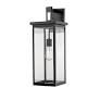 Photo 1 of 1-Light Powder Coat Black Outdoor Wall-Light Sconce with Clear Glass
