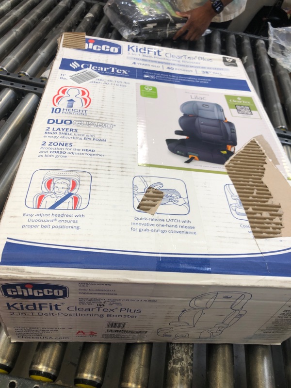 Photo 2 of Chicco KidFit ClearTex Plus 2-in-1 Belt-Positioning Booster Car Seat, Backless and High Back Booster Seat, for Children Aged 4 Years and up and 40-100 lbs. | Lilac/Purple KidFit Plus with ClearTex® No Chemicals Lilac