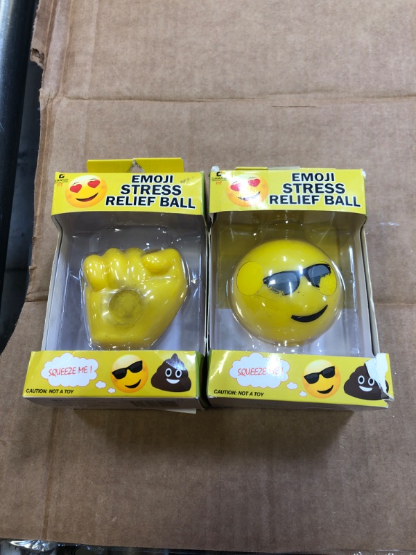 Photo 1 of emoji stress balls 2 pack