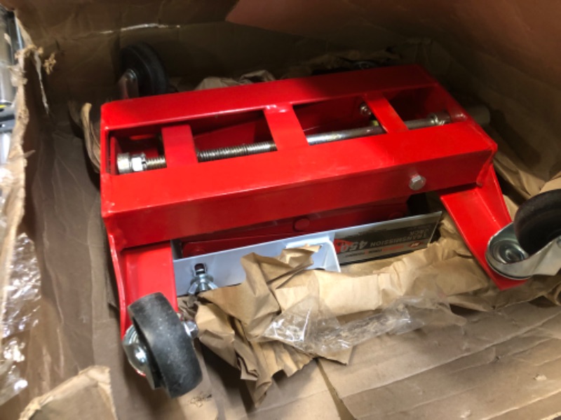 Photo 3 of AFF Heavy Duty Transmission Jack (Multiple Weight Capacities) - Constructed with High-Grade Steel, Red 450 lbs Capacity