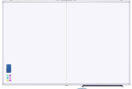 Photo 1 of Large Rolling White Board, 48 x 32 inches Double-Sided Mobile Whiteboard, maxtek Reversible Magnetic Dry Erase Board Easel Standing Whiteboard on Wheels for Home Office Classroom School, Silver Silver Frame