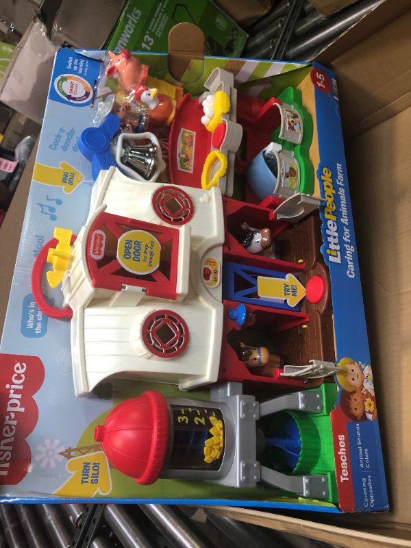 Photo 2 of Fisher-Price Little People Toddler Learning Toy Caring For Animals Farm Interactive Playset With Smart Stages For Ages 1+ Years Standard