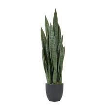 Photo 1 of 3 ft. Arbre Artificiel, Tropical Faux Snake Plant Greenery Realistic for Living Room, Home, Cafe or Office Corner Out/Indoor Decor #D419A01