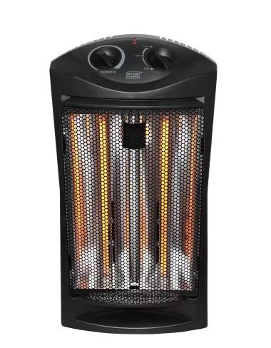 Photo 1 of 1500-Watt Black Electric Tower Quartz Infrared Space Heater with Thermostat
