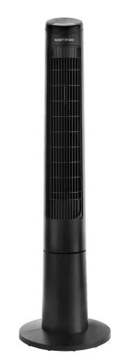 Photo 1 of 40 in. 3 Speed Remote Control Oscillating Tower Fan in Black
