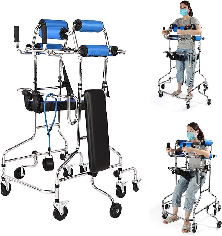 Photo 1 of Adult Walker for Seniors Hemiplegia Rehabilitation Standing Frame,Anti Recline, Anti-Rollover,Lower Limb Training,Adjustable Height,Walker Aid for The Disabled,Suitable for People of 58-71in
