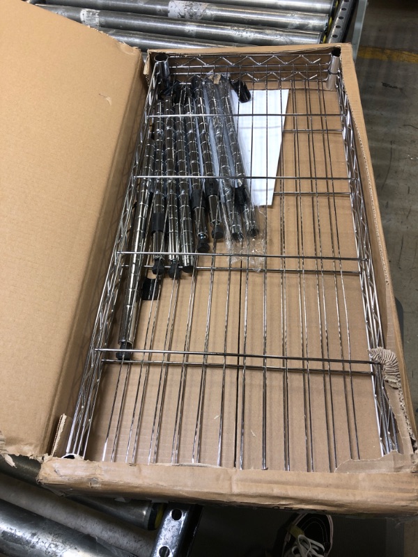 Photo 1 of YSSOA Heavy Duty 1-Shelf Shelving, Adjustable Storage Units, Steel Organizer Wire Rack, 30" W x 14" D x 15" H, Chrome,2-Pack 2 Pack