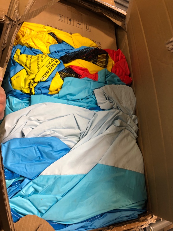 Photo 1 of WELLFUNTIME Inflatable Water Slide Park with Blower, Bouncy Castle with Slides Rock Climbing Area Wading Ball Pool Tunnel Trampoline Whack a Mole Game