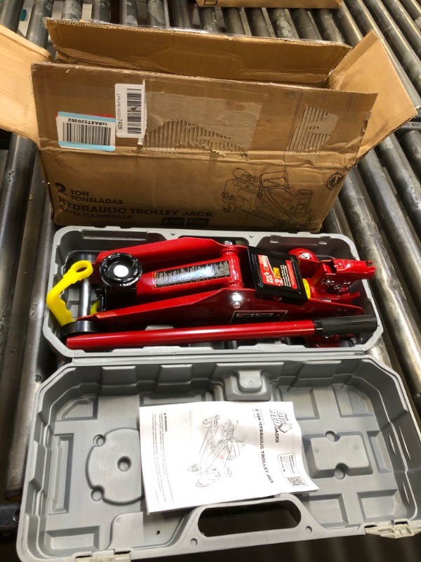 Photo 2 of BIG RED TAM82012 Torin Hydraulic Trolley Service/Floor Jack with Blow Mold Carrying Storage Case, 2 Ton (4,000 lb) Capacity, Red 2 Ton with Storage Case