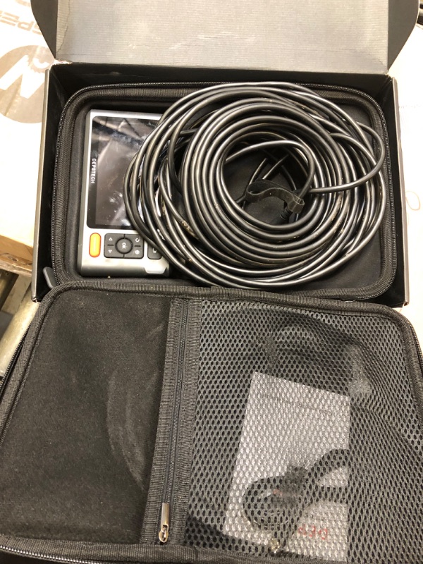 Photo 2 of Triple Lens Sewer Inspection Camera with 50FT Semi-Rigid Cable, DEPSTECH 5"IPS Screen Endoscope Camera with Lights, 1080P Industrial Borescope, Split Screen, Waterproof Drain Pipe Camera,Carrying Case