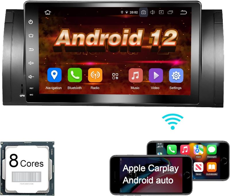 Photo 1 of Amaseaudio Real Android 12 Car Stereo, 8Core&6Ram&128Rom, 1 Din Compatible for BMW E39 5 Series (1996-2003) & X5, 9" Touchscreen, DSP+, Support Wireless Apple carplay Android Auto/GPS navi/Fast Boot
