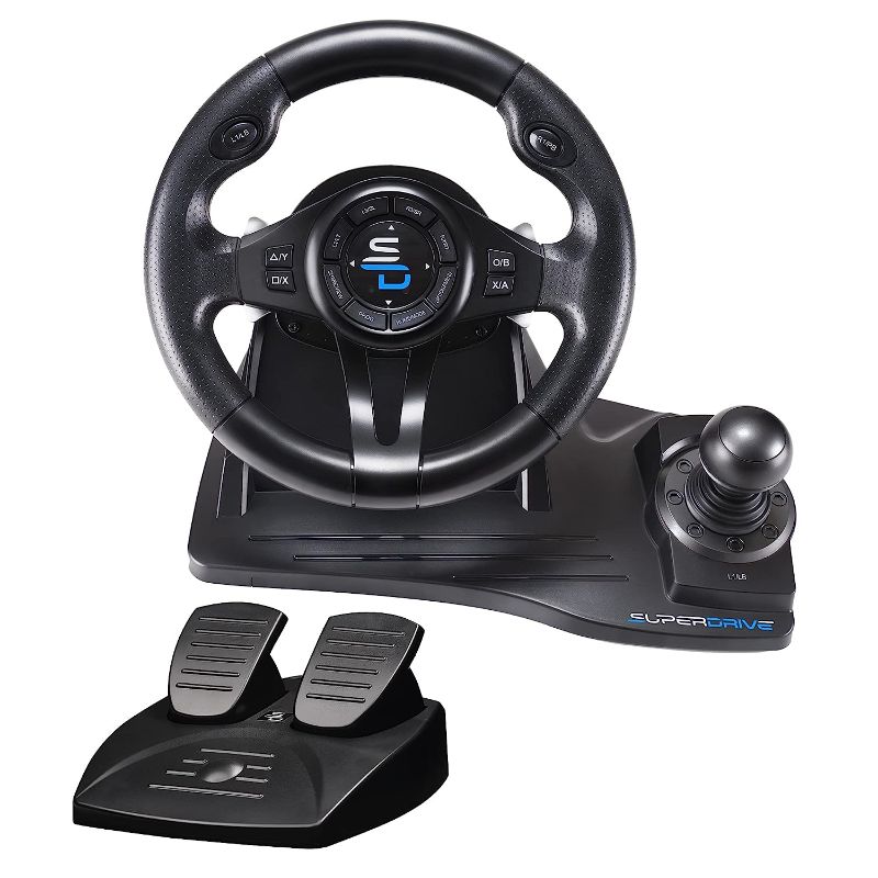 Photo 1 of Superdrive - GS550 steering racing wheel with pedals, paddles, shifter and vibration for Xbox Serie X/S, PS4, Xbox One, PC, PS3 (programmable for all games)
MISSING GAS PEDALS 