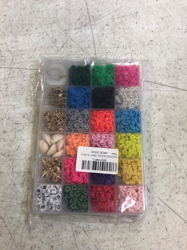 Photo 2 of 4000 Pcs Clay Flat Beads, Heishi Polymer Round Spacer Beads for Jewelry Making, Disc Beads for Bracelets Necklace Earring Pendant Anklet DIY Craft Kit(6mm 18 Colors )
