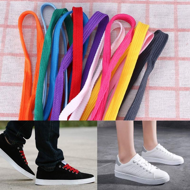 Photo 1 of  8 Pairs of Replacement Flat Shoelaces Shoe Laces Strings for Sports Shoes Boots Sneakers Skates (Random Color)
