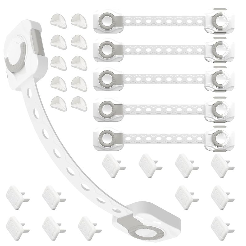 Photo 1 of Complete Baby Proofing Kit - wtih 6*Child Safety Hidden Locks for Cabinets & Drawers& Toilet lid,10* Corner Guards and 12*Outlet Covers - All-Round Protection of Your Child's Safety
